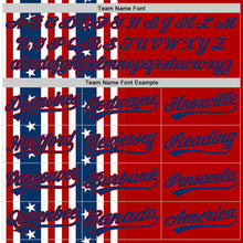 Load image into Gallery viewer, Custom Red US Navy Blue 3D American Flag And Star Authentic Baseball Jersey