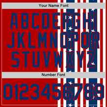 Load image into Gallery viewer, Custom Red US Navy Blue 3D American Flag And Star Authentic Baseball Jersey