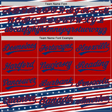 Load image into Gallery viewer, Custom Red US Navy Blue 3D American Flag And Star Authentic Baseball Jersey