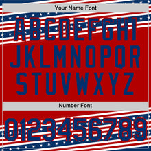 Load image into Gallery viewer, Custom Red US Navy Blue 3D American Flag And Star Authentic Baseball Jersey
