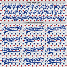 Load image into Gallery viewer, Custom White Red-Royal 3D Pattern Design Star Authentic Baseball Jersey