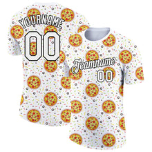 Load image into Gallery viewer, Custom White Black 3D Pattern Design Food Pizza Performance T-Shirt