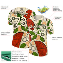 Load image into Gallery viewer, Custom City Cream Black 3D Pattern Design Food Pizza Performance T-Shirt