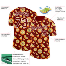 Load image into Gallery viewer, Custom Brown White 3D Pattern Design Food Pizza Performance T-Shirt