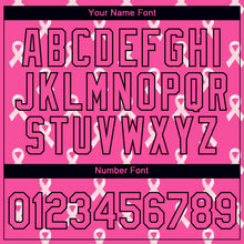 Load image into Gallery viewer, Custom Pink Black 3D Pink Ribbon Breast Cancer Performance T-Shirt