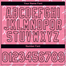 Load image into Gallery viewer, Custom Medium Pink Black 3D Pink Ribbon Breast Cancer Performance T-Shirt