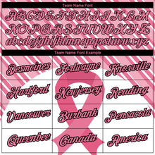 Load image into Gallery viewer, Custom Medium Pink Black-White 3D Pink Ribbon Breast Cancer Performance T-Shirt