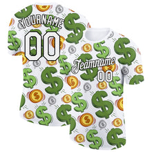 Load image into Gallery viewer, Custom White Black 3D Pattern Design Dollar Sign Money Theme Performance T-Shirt