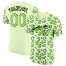 Load image into Gallery viewer, Custom Green Neon Green-Black 3D Pattern Design Dollar Sign Money Theme Performance T-Shirt