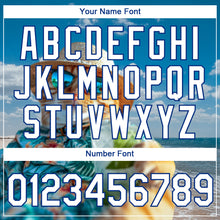 Load image into Gallery viewer, Custom Royal White 3D Pattern Design Hawaii Style A Cat Sunbathes On The Beach Performance T-Shirt