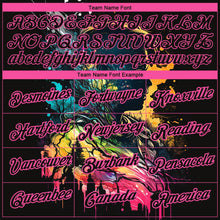 Load image into Gallery viewer, Custom Black Pink 3D Pattern Design Rave Dripping Splatter Art Performance T-Shirt