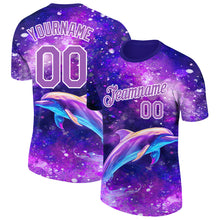 Load image into Gallery viewer, Custom Purple Medium Purple-White 3D Pattern Design Animal Dolphin Performance T-Shirt