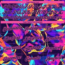 Load image into Gallery viewer, Custom Navy Pink 3D Pattern Design Rave Animal Cat Performance T-Shirt