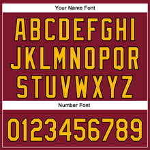 Load image into Gallery viewer, Custom Crimson Gold-Black 3D Pattern Design Football Helmet And Animal Claw Authentic Baseball Jersey