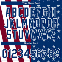 Load image into Gallery viewer, Custom White US Navy Blue-Maroon 3D Pattern Design Star Performance T-Shirt