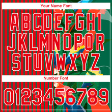 Load image into Gallery viewer, Custom Fire Red Kelly Green-White 3D Tropical Hawaii Palm Leaves And Animal Parrot Performance T-Shirt