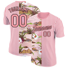 Load image into Gallery viewer, Custom Medium Pink Black-White 3D Hawaii Island Performance T-Shirt