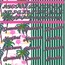 Load image into Gallery viewer, Custom Kelly Green Pink-White 3D Tropical Hawaii Palm Tree And Animal Flamingo Performance T-Shirt