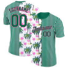 Load image into Gallery viewer, Custom Kelly Green Pink-White 3D Tropical Hawaii Palm Tree And Animal Flamingo Performance T-Shirt