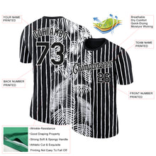 Load image into Gallery viewer, Custom Black White 3D Tropical Hawaii Palm Leaves Performance T-Shirt
