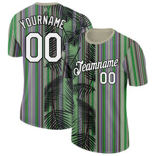 Load image into Gallery viewer, Custom Wheat White-Black 3D Tropical Hawaii Palm Leaves Performance T-Shirt