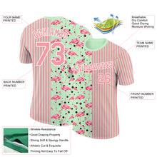 Load image into Gallery viewer, Custom Medium Pink Pea Green-White 3D Pattern Design Animal Flamingo Performance T-Shirt