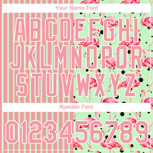 Load image into Gallery viewer, Custom Medium Pink Pea Green-White 3D Pattern Design Animal Flamingo Performance T-Shirt