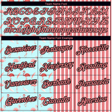 Load image into Gallery viewer, Custom Medium Pink Ice Blue-Black 3D Pattern Design Animal Flamingo Performance T-Shirt