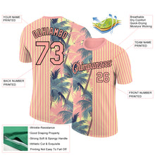 Load image into Gallery viewer, Custom Medium Pink Light Yellow-Black 3D Tropical Hawaii Trees Performance T-Shirt