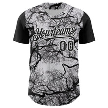 Load image into Gallery viewer, Custom White Black 3D Pattern Design Rave Branch Authentic Baseball Jersey