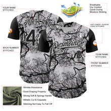 Load image into Gallery viewer, Custom White Black 3D Pattern Design Rave Branch Authentic Baseball Jersey