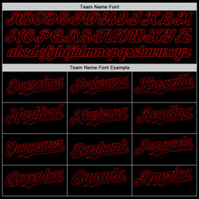 Load image into Gallery viewer, Custom Black Red 3D Pattern Design Rave Halloween Skull Authentic Baseball Jersey