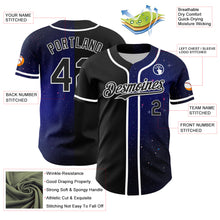 Load image into Gallery viewer, Custom Black White 3D Pattern Design Rave Galaxy Star Authentic Baseball Jersey