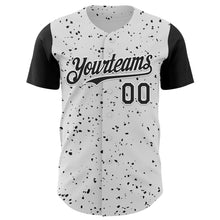 Load image into Gallery viewer, Custom White Black 3D Pattern Design Rave Dark Art Authentic Baseball Jersey