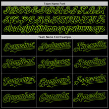 Load image into Gallery viewer, Custom Black Neon Green 3D Pattern Design Rave Animal Cat Authentic Baseball Jersey