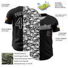 Load image into Gallery viewer, Custom Black White 3D Pattern Design Rave Skull Authentic Baseball Jersey