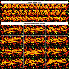 Load image into Gallery viewer, Custom Black Red-Yellow 3D Pattern Design Animal Lobster Fruit Lemon Authentic Baseball Jersey