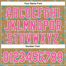 Load image into Gallery viewer, Custom Old Gold Pink-White 3D Pattern Design Geometric Shape Authentic Baseball Jersey