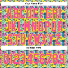 Load image into Gallery viewer, Custom Green Pink-Yellow 3D Pattern Design Color Brush Blocks Authentic Baseball Jersey