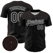 Load image into Gallery viewer, Custom Black White 3D Pattern Design Starry Sky Authentic Baseball Jersey