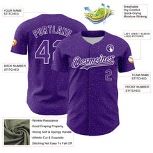 Load image into Gallery viewer, Custom Purple White 3D Pattern Design Dots Authentic Baseball Jersey