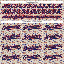 Load image into Gallery viewer, Custom Cream US Navy Blue-Red 3D American Flag Authentic Baseball Jersey