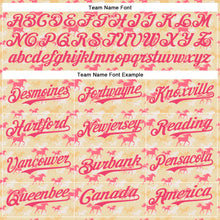 Load image into Gallery viewer, Custom Cream Neon Pink 3D Pattern Design Animal Horse Authentic Baseball Jersey