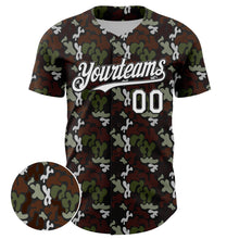 Load image into Gallery viewer, Custom Black White 3D Pattern Design Abstract Spots Authentic Baseball Jersey