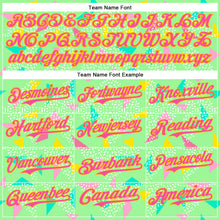 Load image into Gallery viewer, Custom Pea Green Pink-Yellow 3D Pattern Design Geometric Shape Authentic Baseball Jersey