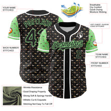 Load image into Gallery viewer, Custom Black Pea Green-White 3D Pattern Design Rodeo Cowboy Authentic Baseball Jersey