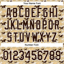 Load image into Gallery viewer, Custom Vegas Gold Brown-White 3D Pattern Design Animal Horse Authentic Baseball Jersey