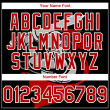 Load image into Gallery viewer, Custom Black Red-White 3D Pattern Design Knight Hero Art Authentic Baseball Jersey