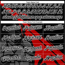 Load image into Gallery viewer, Custom Black Red-Gray 3D Pattern Design Knight Hero Art Authentic Baseball Jersey