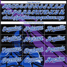 Load image into Gallery viewer, Custom Black Thunder Blue-Purple 3D Pattern Design Knight Hero Art Authentic Baseball Jersey